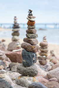 Baltic Sea, island of Rügen, coast at Sellin, beach, cairn Baltic Sea, island of Rügen, coast at Sellin, beach, cairn